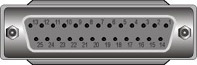 DB9 Male Connector - All pins necessarily present.